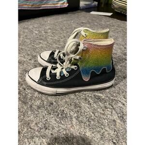 Converse All-Star Kids Size 1 Glitter Rainbow Shoes Sneakers